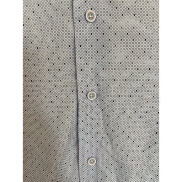 Tom Baine Mens Dress Shirt Wrinkle Free Medium Slim Fit 15 -15.5 Light Blue - Picture 4 of 13